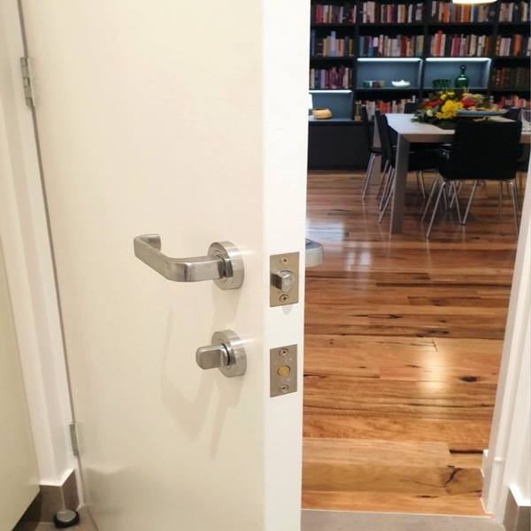 Zanda Streamline Separate Privacy Lever Set Door Handle Brushed Nickel