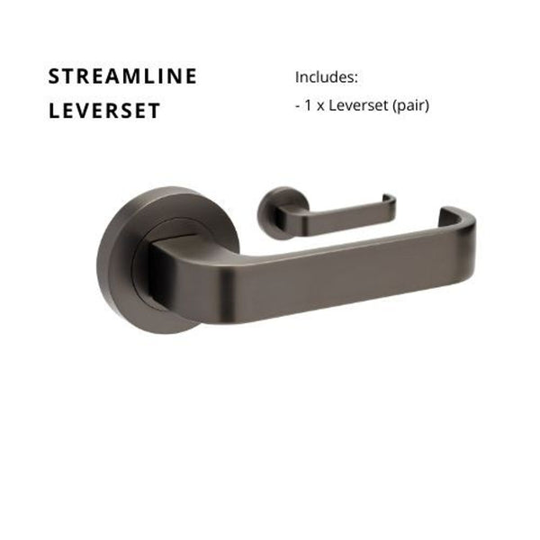 Zanda Streamline Lever Set Door Handle Only Graphite Nickel