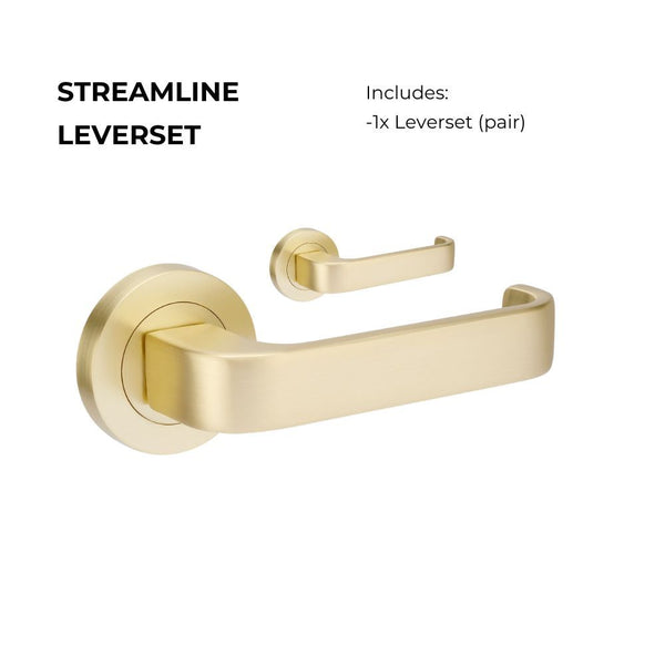 Zanda Streamline Lever Set Door Handle Only Satin Brass