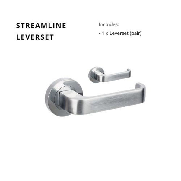 Zanda Streamline Lever Set Door Handle Only Satin Chrome