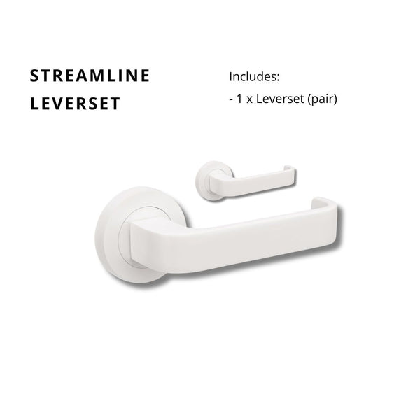 Zanda Streamline Lever Set Door Handle Only Matte White