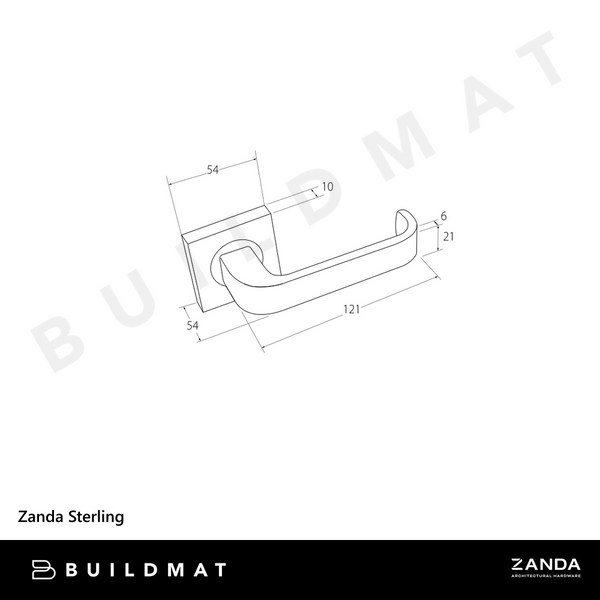 Zanda Sterling Lever Set Door Handle Only Satin Chrome