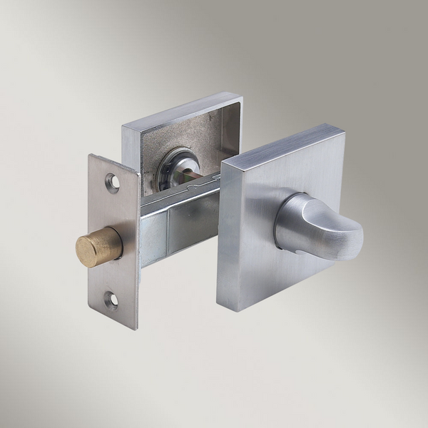 Zanda Square Q Series Privacy Kit With 60mm Bolt Brushed Nickel