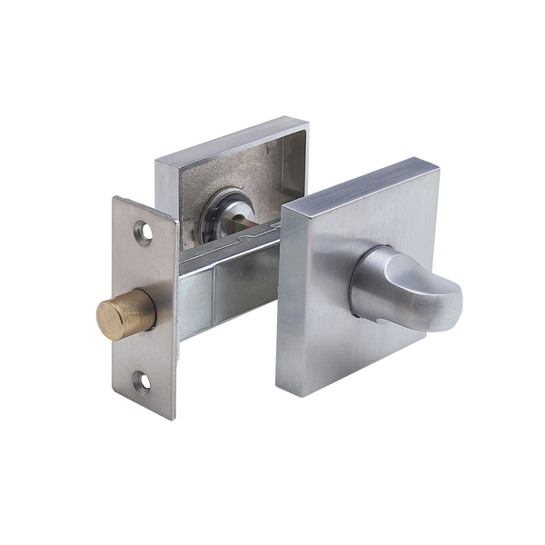 Zanda Square Q Series Privacy Kit With 60mm Bolt Brushed Nickel