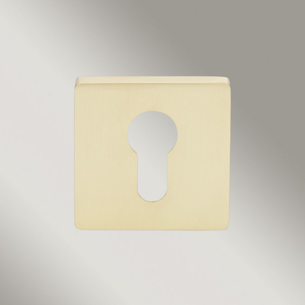 Zanda Astron Square Euro Escutcheon 55mm (Pair) Satin Brass