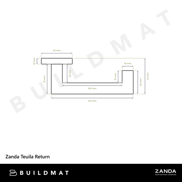Zanda Teuila Return Lever Set Door Handle Stainless Steel