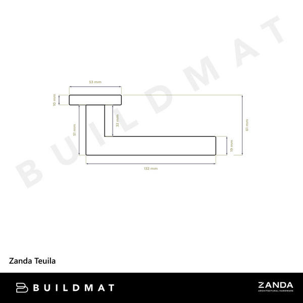 Zanda Teuila Lever Set Door Handle Stainless Steel