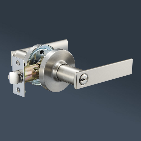 Zanda Austin Round Entrance Set Lever Set Door Handle Brushed Nickel