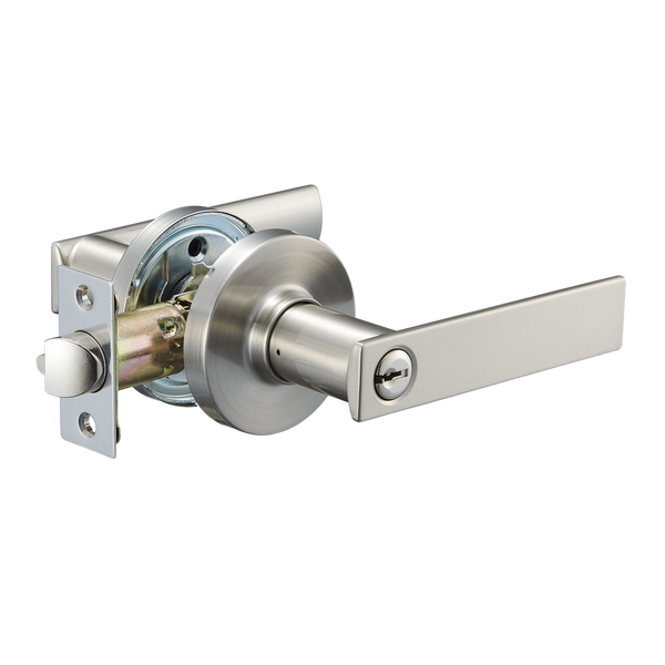 Zanda Austin Round Entrance Set Lever Set Door Handle Brushed Nickel