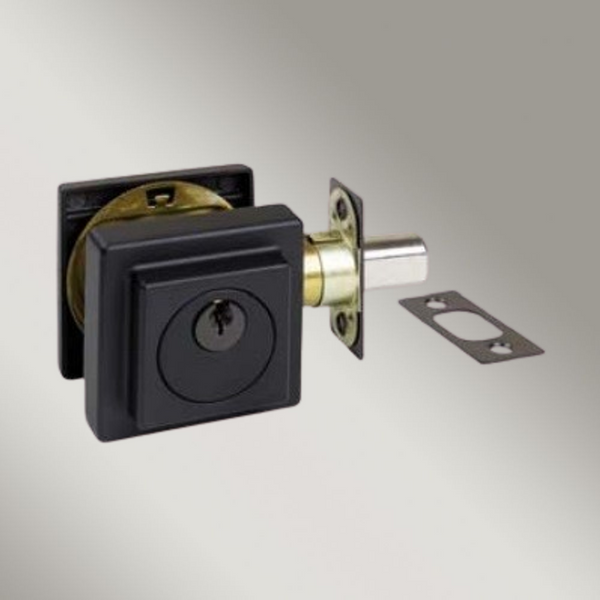 Zanda Square Slimline Deadbolt Matte Black