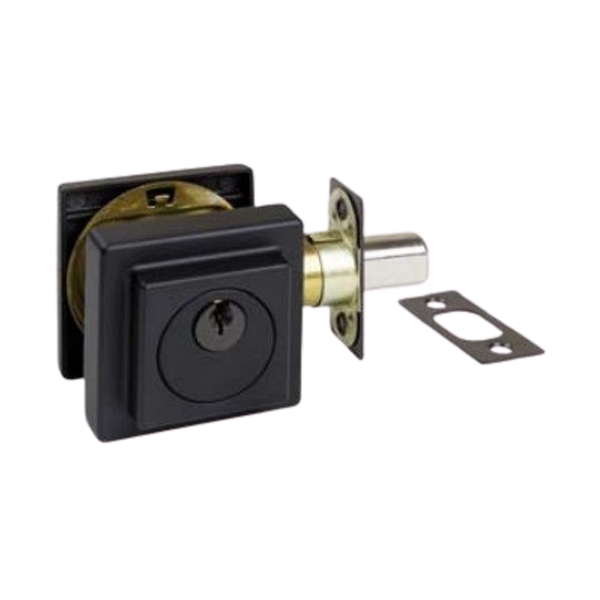 Zanda Square Slimline Deadbolt Matte Black