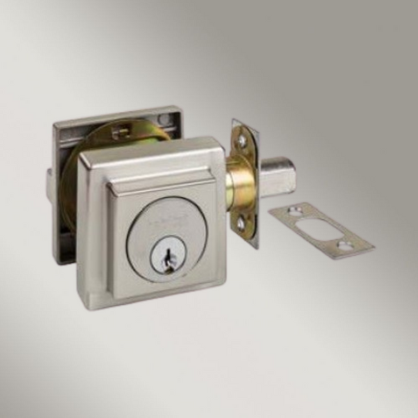 Zanda Square Slimline Deadbolt Brushed Nickel