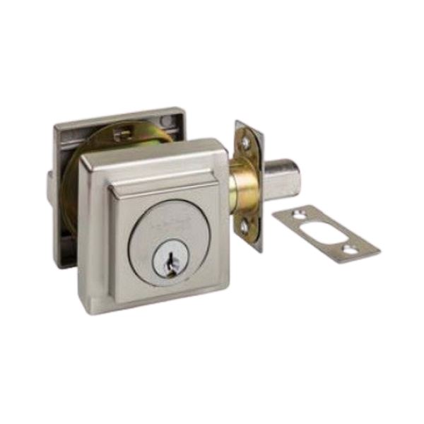 Zanda Square Slimline Deadbolt Brushed Nickel