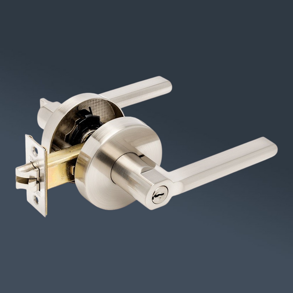 Zanda Aldo Entrance Set Lever Door Handle Brushed Nickel