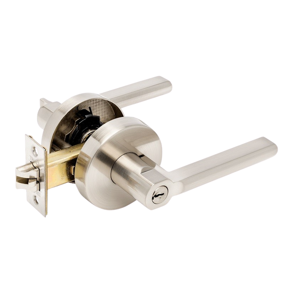 Zanda Aldo Entrance Set Lever Door Handle Brushed Nickel