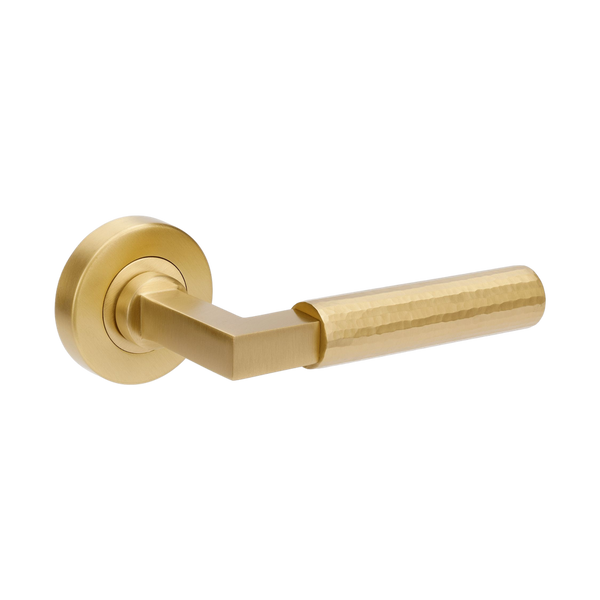 Zanda Zurich Hammered Privacy Lever Set Door Handle Satin Brass