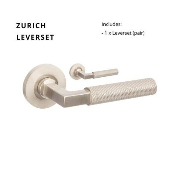 Zanda Zurich Lever Set Door Handle Only Brushed Nickel