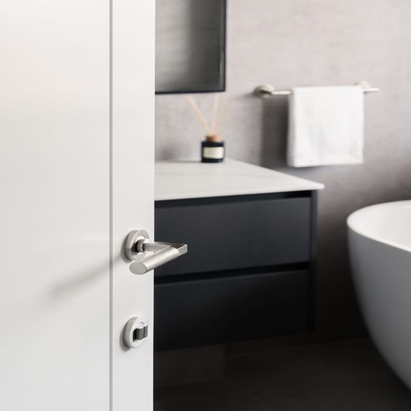 Zanda Zurich Entrance Set Lever Door Handle Brushed Nickel