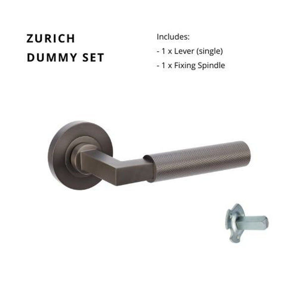 Zanda Zurich Dummy Lever Set Door Handle Graphite Nickel