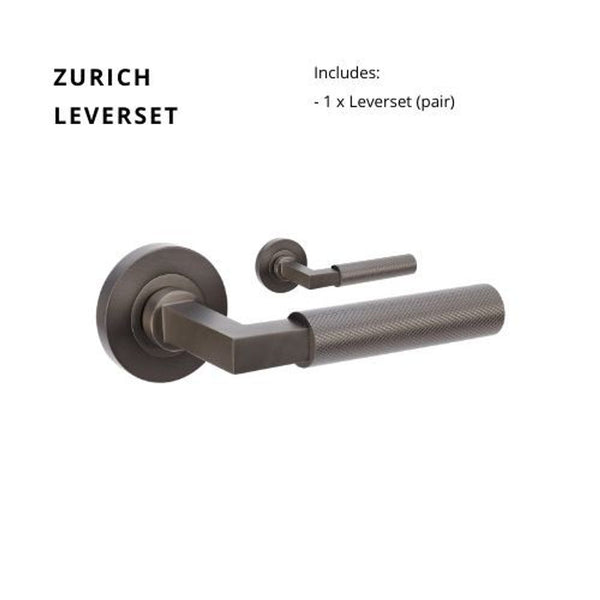 Zanda Zurich Lever Set Door Handle Only Graphite Nickel