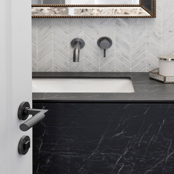 Zanda Zurich Separate Privacy Lever Set Door Handle Graphite Nickel