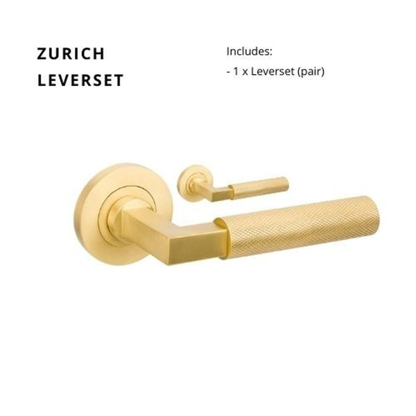 Zanda Zurich Lever Set Door Handle Only Satin Brass