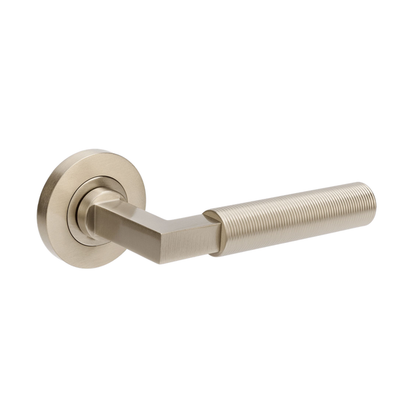 Zanda Zurich Fluted Lever Set Door Handle Brushed Nickel