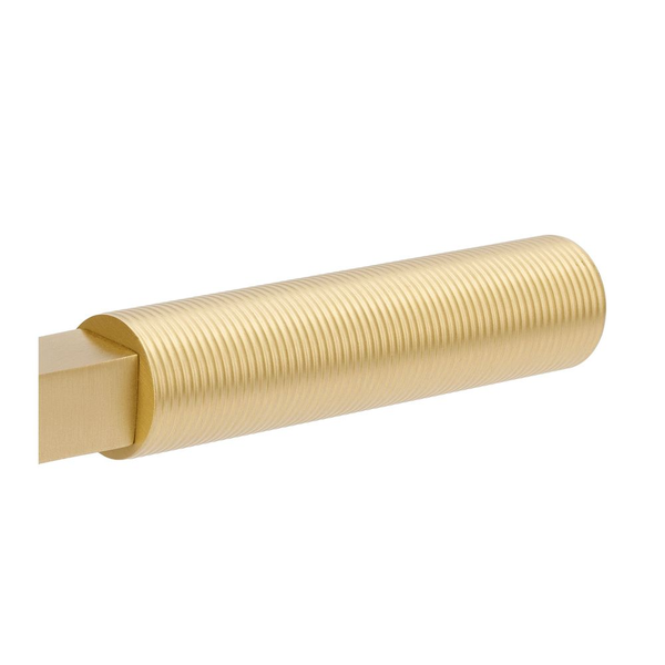 Zanda Zurich Fluted Privacy Lever Set Door Handle Satin Brass