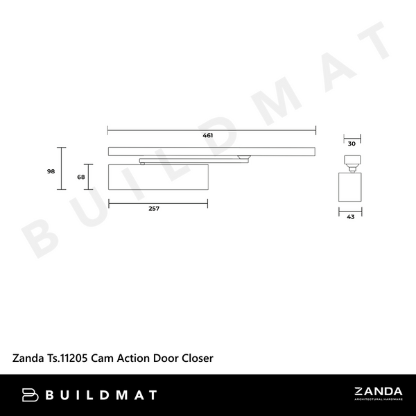 Zanda Cam Action Door Closer Silver
