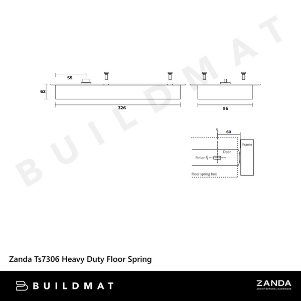 Zanda Heavy Duty Floor Spring Stainless Steel