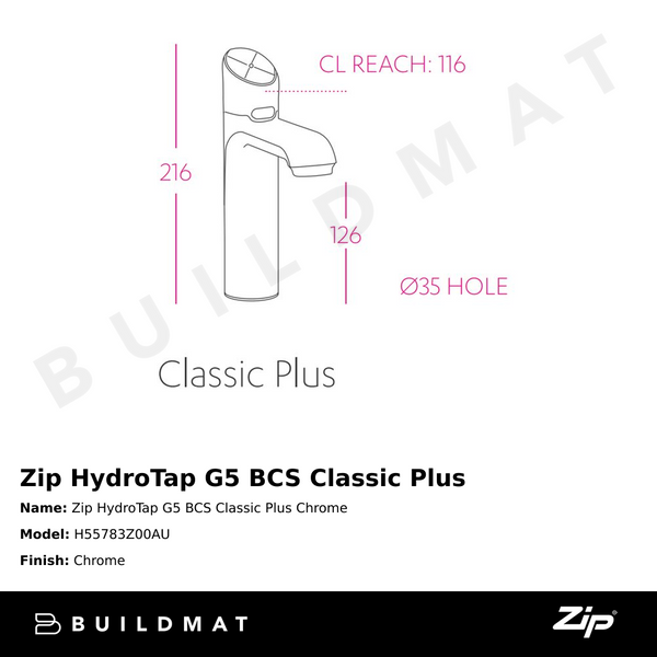 Zip Water Zip HydroTap G5 BCS Classic Plus Chrome