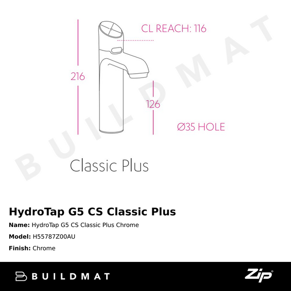 Zip Water HydroTap G5 CS Classic Plus Chrome