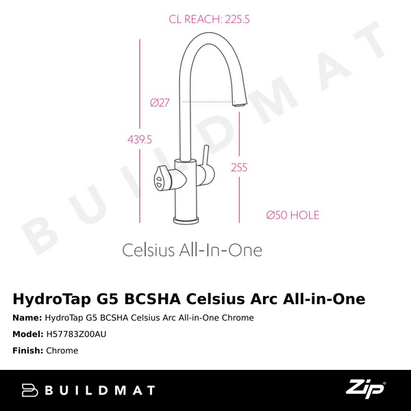 Zip Water HydroTap G5 BCSHA Celsius Arc All-in-One Chrome