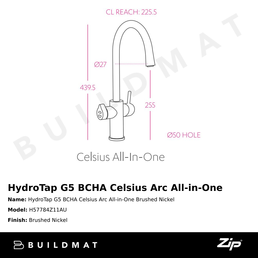 Zip Water HydroTap G5 BCHA Celsius Arc All-in-One Brushed Nickel – Buildmat