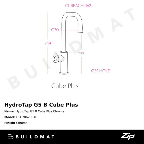 Zip Water HydroTap G5 B Cube Plus Chrome