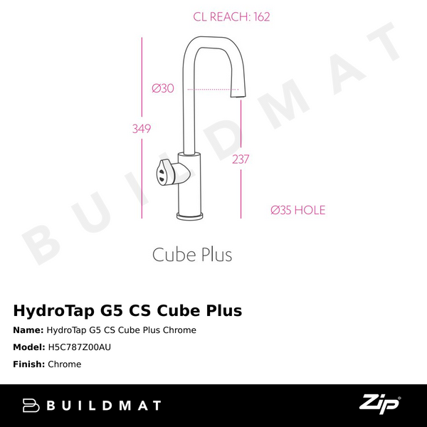 Zip Water HydroTap G5 CS Cube Plus Chrome