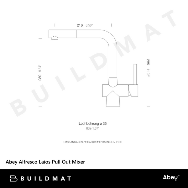 Abey Alfresco Laios Pull Out Mixer Stainless Steel