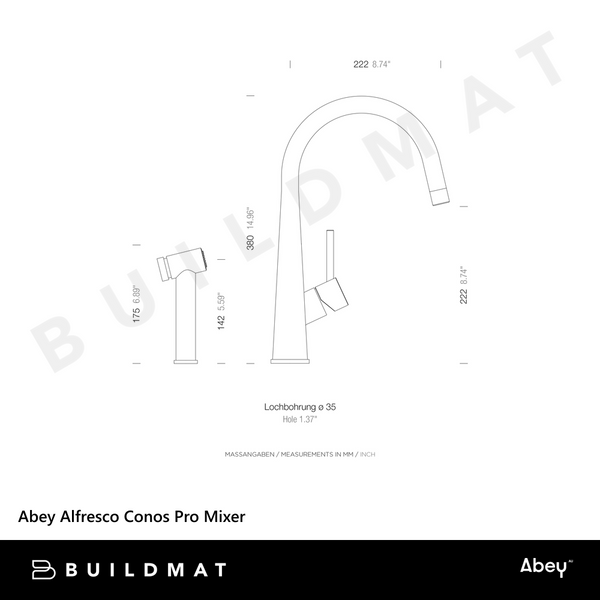 Abey Alfresco Conos Pro Mixer Stainless Steel