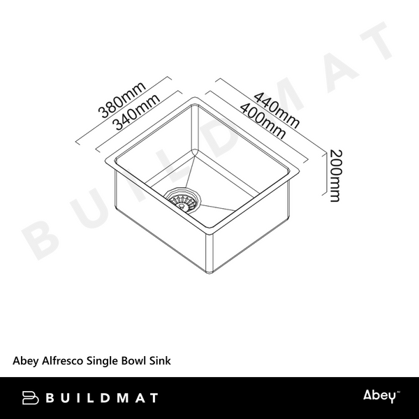 Abey Alfresco Single Bowl Sink Stainless Steel