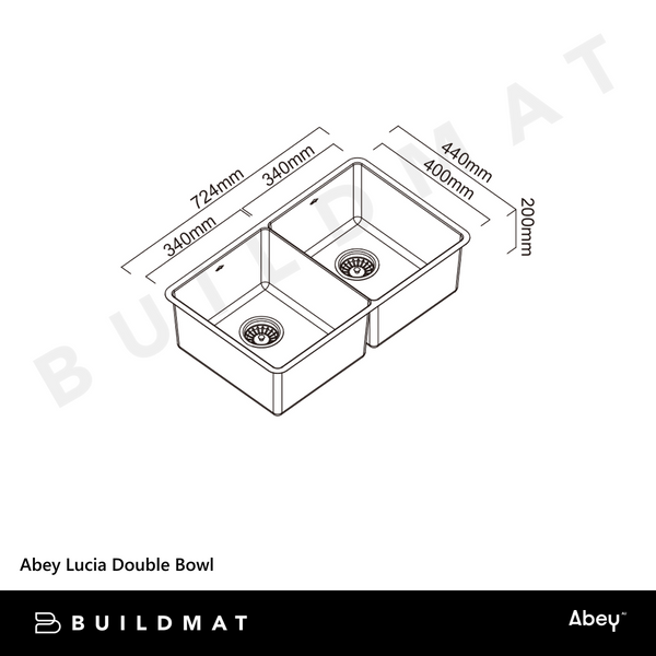 Abey Lucia Double Bowl Stainless Steel