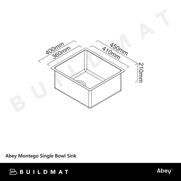 Abey Montego Single Bowl Sink Stainless Steel