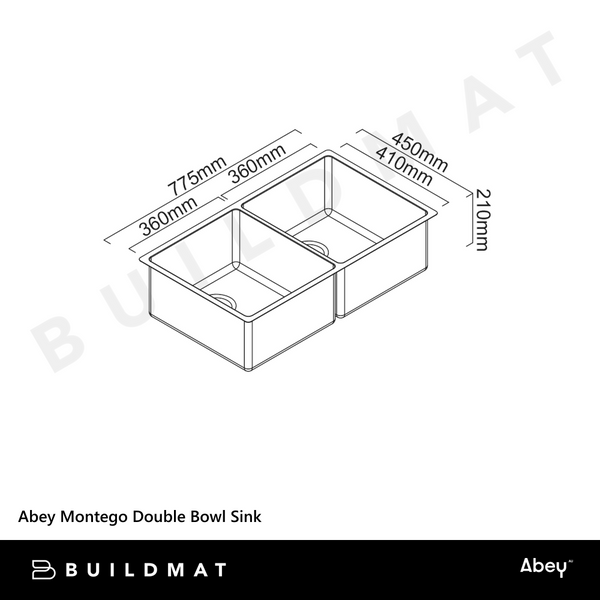 Abey Montego Double Bowl Sink Stainless Steel