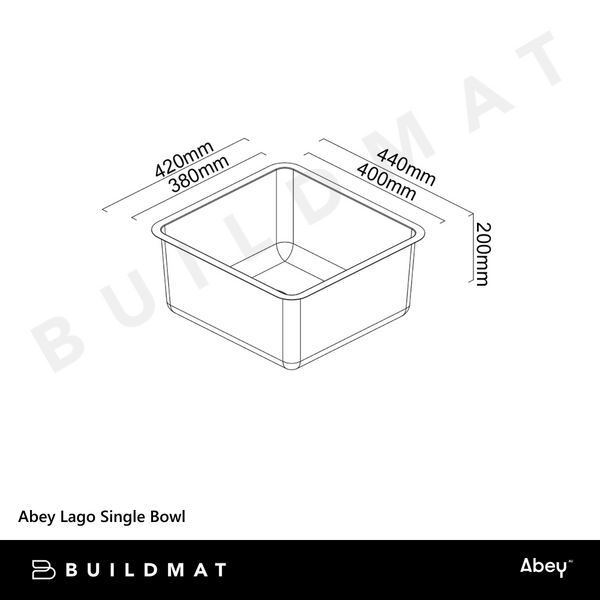 Abey Lago Single Bowl Stainless Steel