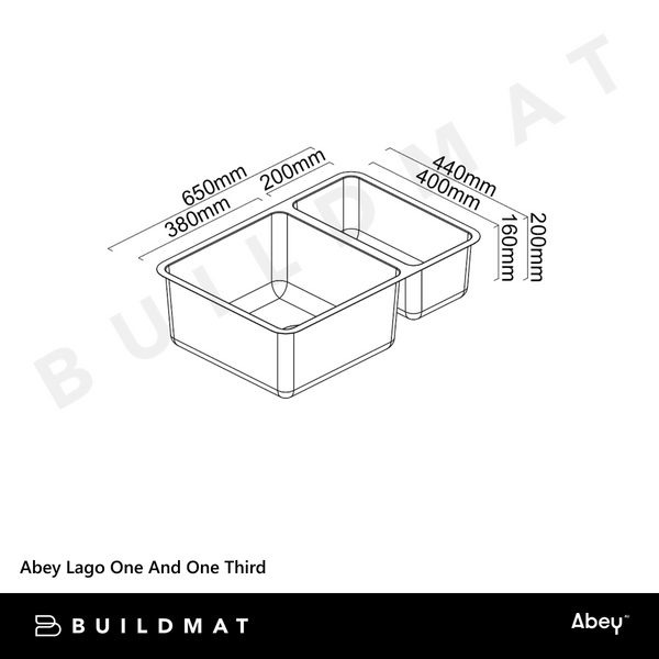 Abey Lago One And One Third Stainless Steel