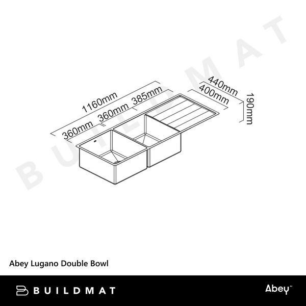 Abey Lugano Double Bowl Stainless Steel