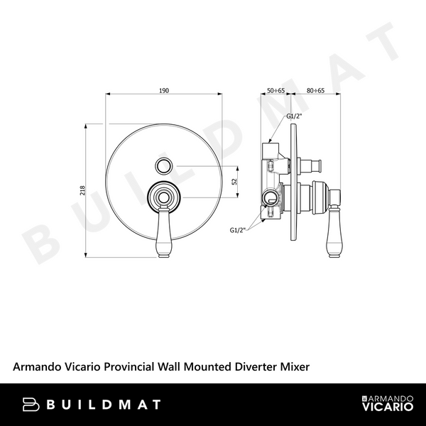 Armando Vicario Provincial Wall Mounted Diverter Mixer Brushed Nickel