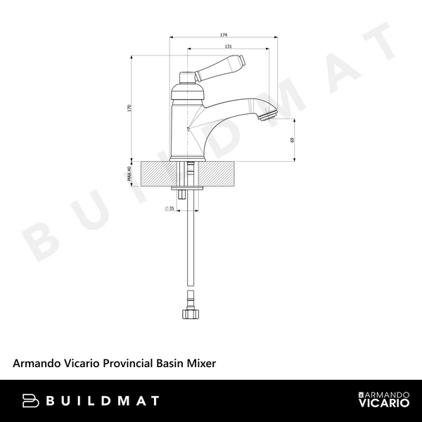 Armando Vicario Provincial Basin Mixer Brushed Nickel
