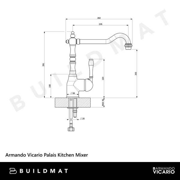 Armando Vicario Palais Kitchen Mixer Chrome
