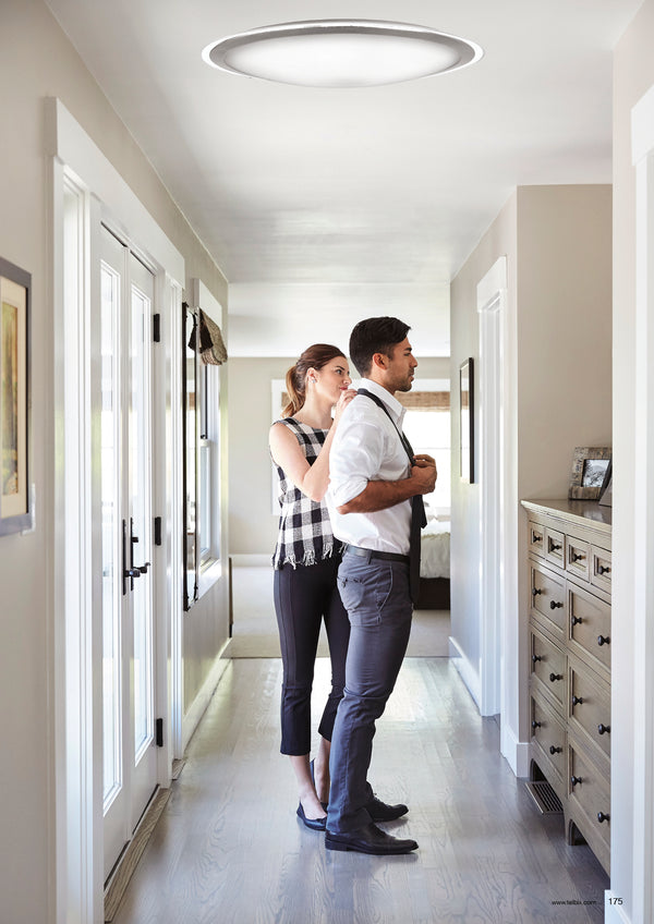 Telbix Astrid 53 60W Led Oyster Dim Smart Silver