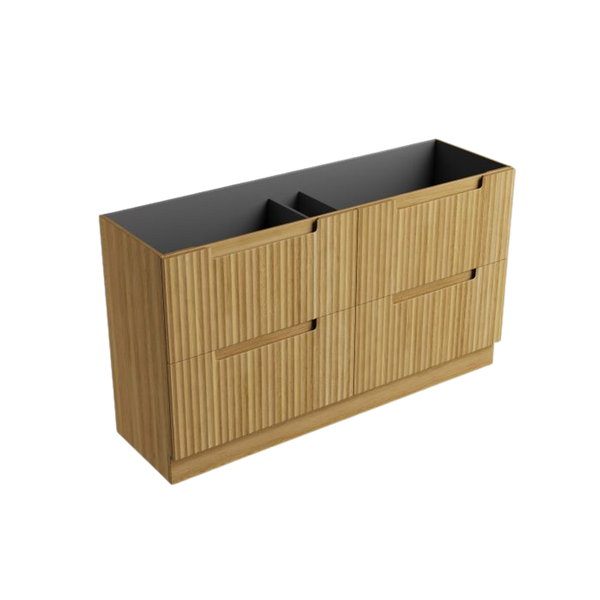 Aulic Lovina Floor Standing 1500mm Harvest Oak Fluted Cabinet